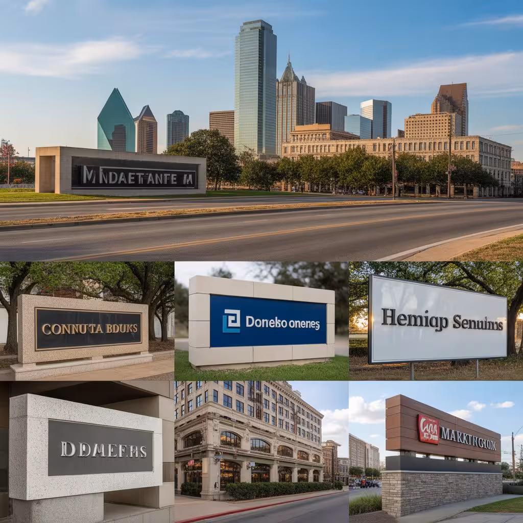 Monument signs lifespan Dallas showing weather resistance and maintenance