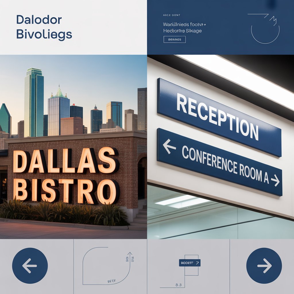 Professional indoor lobby sign with acrylic 3D letters for a Dallas office building